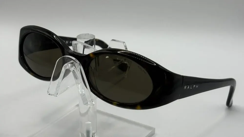 Vintage Ralph Lauren 941/S 086 Tortoise Oval Sunglasses Brown Lenses